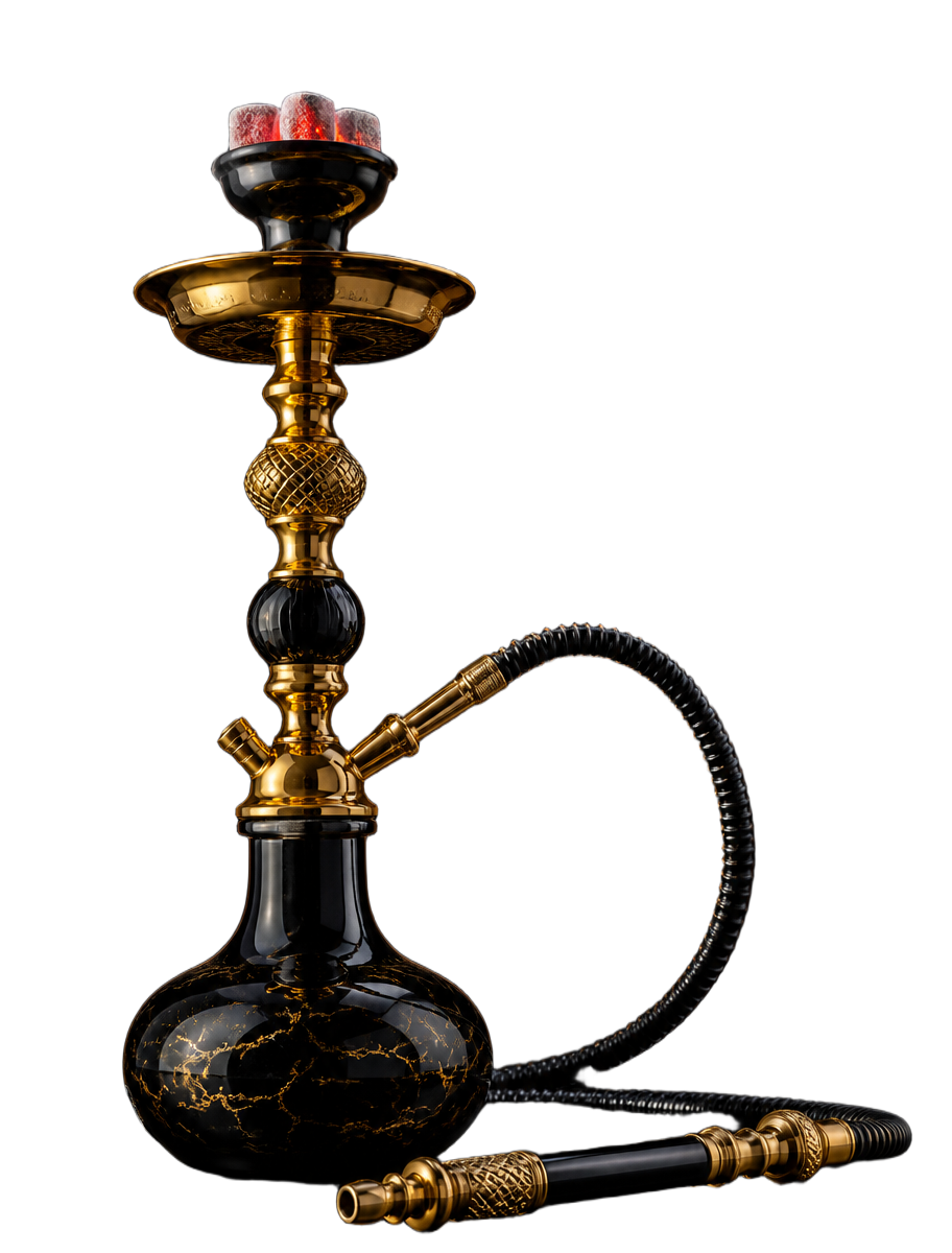 Premium black and gold Bacano hookah
